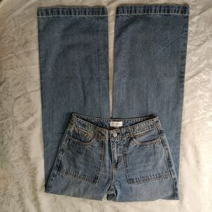 Pacsun Jeans Womens 24 Denim Casey LowRise Baggy 100% Cotton Faded Blue 5 Pocket